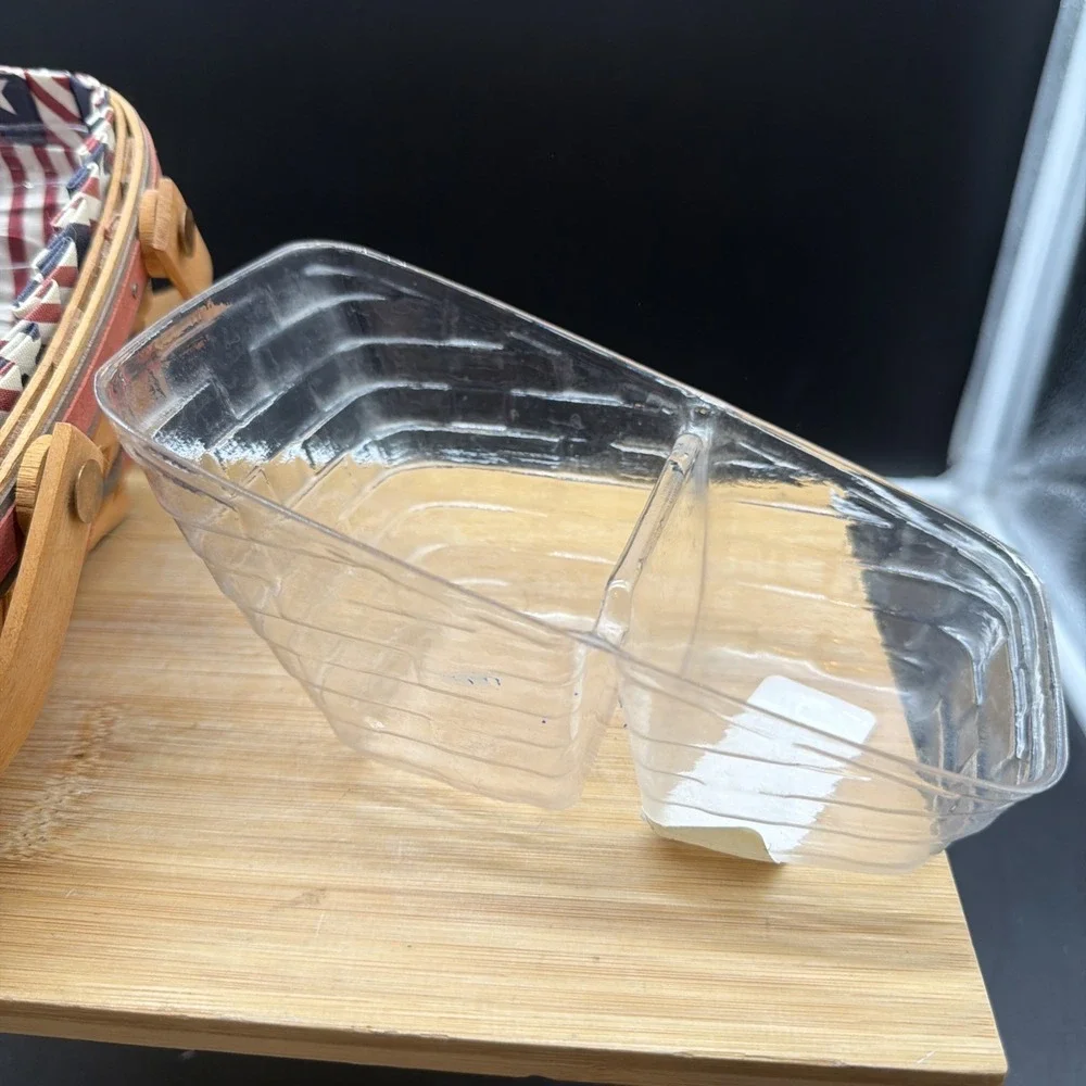 Longaberger 1996 All American Summertime vegetable basket liner divided protcr